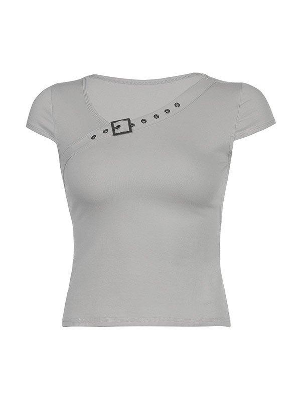 EMMIOL Buckled Detail Baby Tee