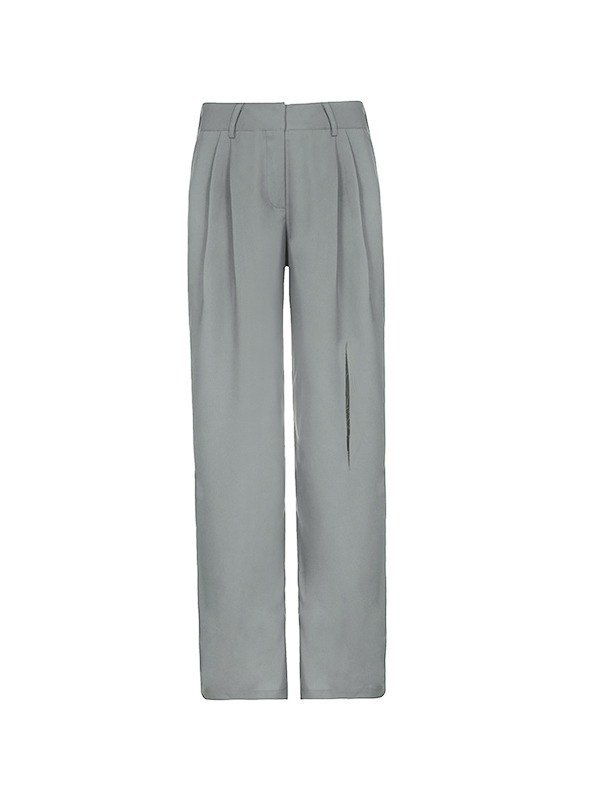 EMMIOL Pantalones de vestir plisados recortados