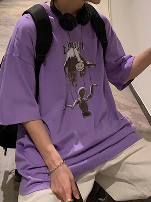 EMMIOL Disout Puppet Grafik-T-Shirt für Herren