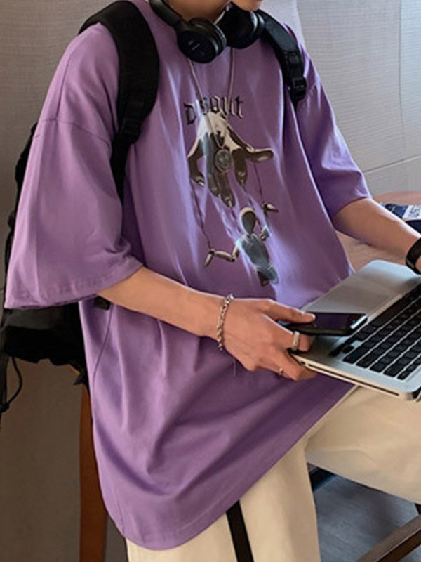 EMMIOL Disout Puppet Grafik-T-Shirt für Herren