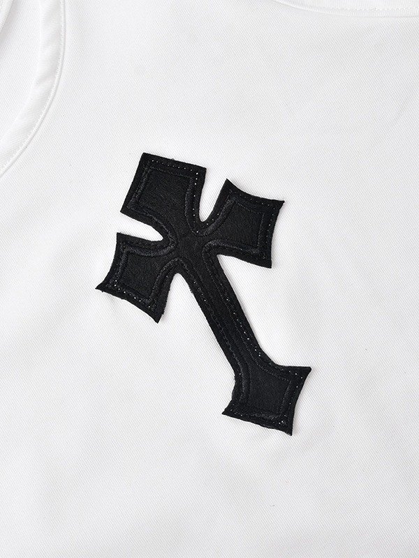 EMMIOL Cross Patch White Tank Top