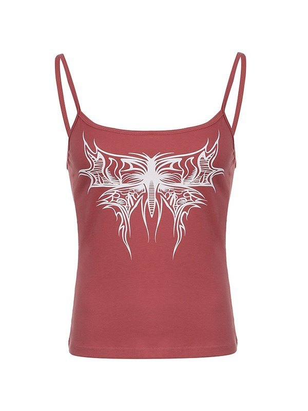 EMMIOL Top de tirante de mariposa grunge