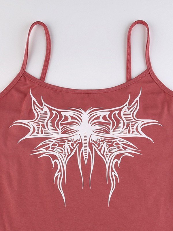 EMMIOL Top de tirante de mariposa grunge