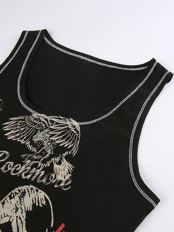 EMMIOL Punk Guitar Printed Tank Top