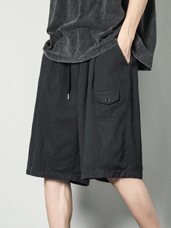 EMMIOL Pantalones cortos de pierna recta hasta la rodilla para hombre