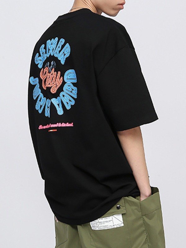 EMMIOL Camiseta gráfica con logo de tornillo para hombre