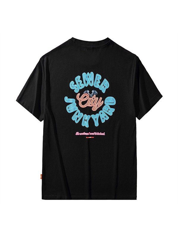 EMMIOL Camiseta gráfica con logo de tornillo para hombre