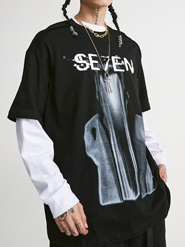 EMMIOL Camiseta con estampado abstracto vintage para hombre