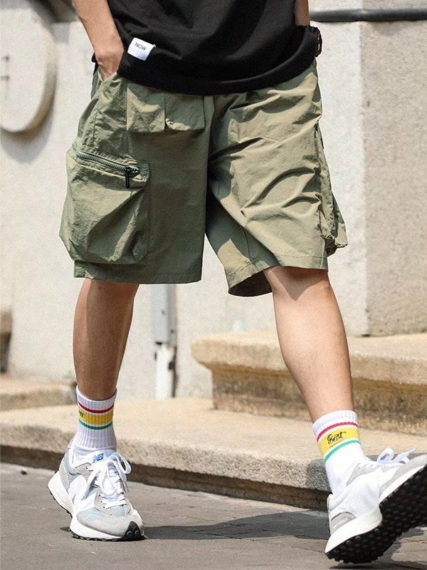 EMMIOL Men's Technique Zipper Pocket Cargo Shorts