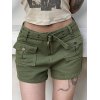 EMMIOL Belted Pocket Denim Cargo Shorts