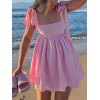 EMMIOL Minivestido babydoll con tiras anudadas