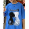 EMMIOL Camiseta con estampado abstracto punk para hombre
