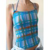 EMMIOL Vintage Checkered Halter Cami Top