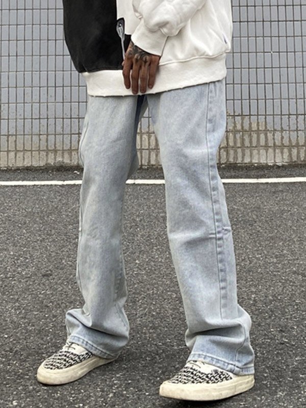 EMMIOL Men's Back Embroidery Flare Jeans