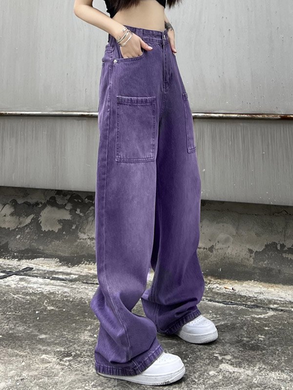 EMMIOL Jeans cargo vintage viola