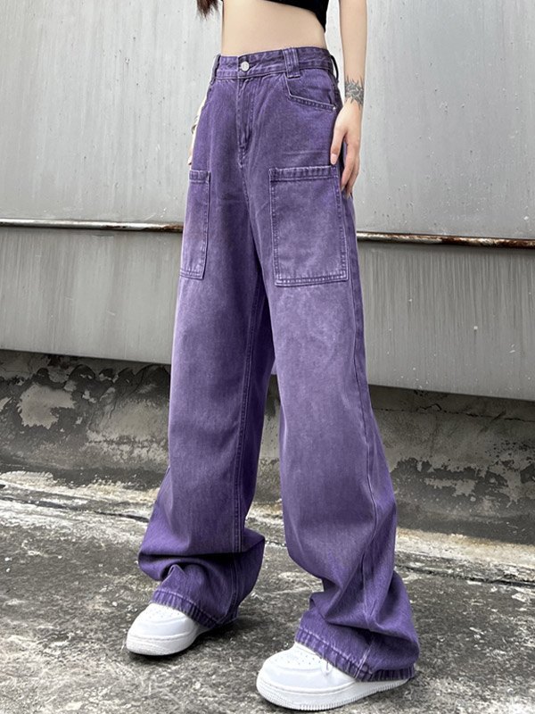EMMIOL Jeans cargo vintage viola