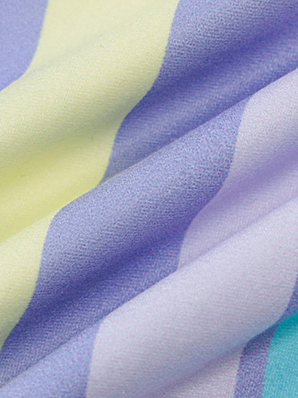 EMMIOL Vestido largo sin tirantes a rayas con bloques de color