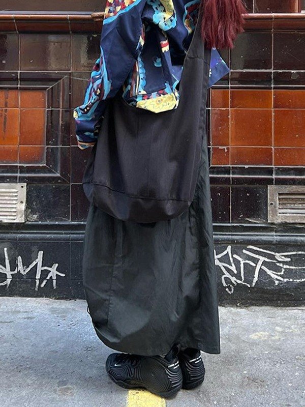 EMMIOL Drawstring Y2K Long Cargo Skirt