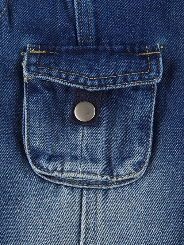 EMMIOL Jeans estilo cargo con pierna acampanada y lavado desteñido