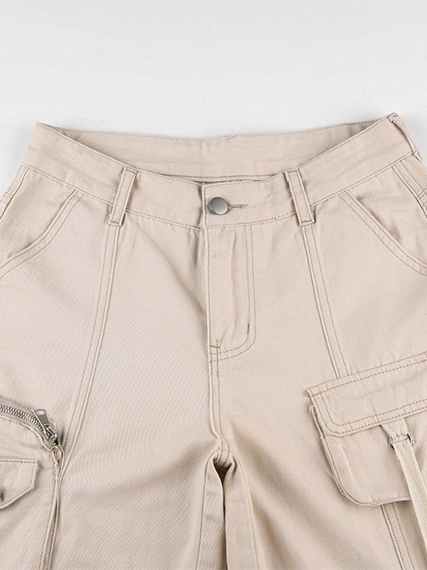EMMIOL Jeans cargo Y2K con cordón en los puños