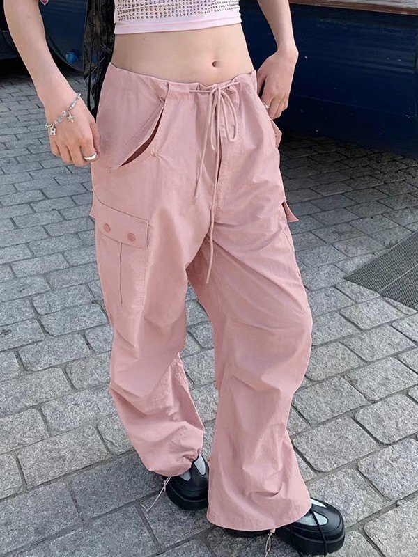 Happy Cherry Pantaloni Cargo Ragazze Pantaloni Larghi Cotone
