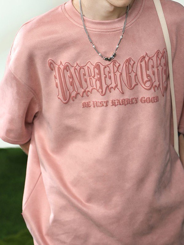 EMMIOL Camiseta con estampado de luna y letras góticas para hombre