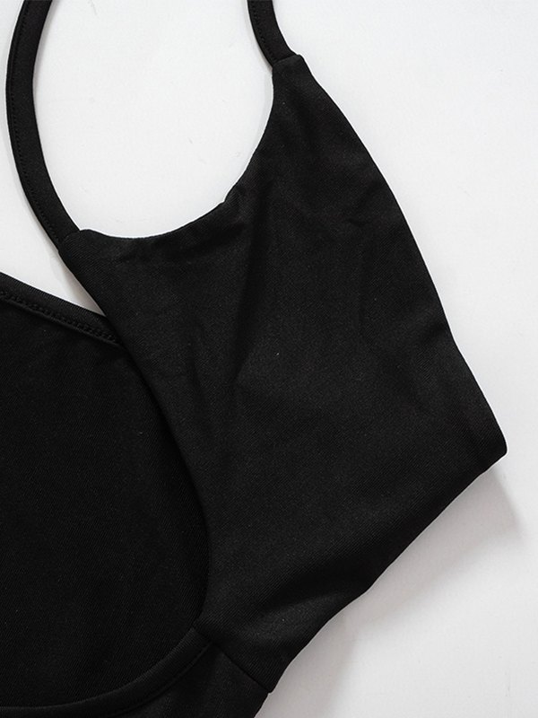 EMMIOL Crop Cami Top mit unregelmäßigen Ausschnitten und Riemchen zum Binden