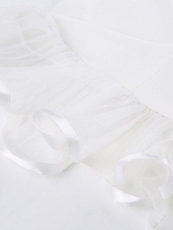 EMMIOL Ruffle Trim White Corset Top