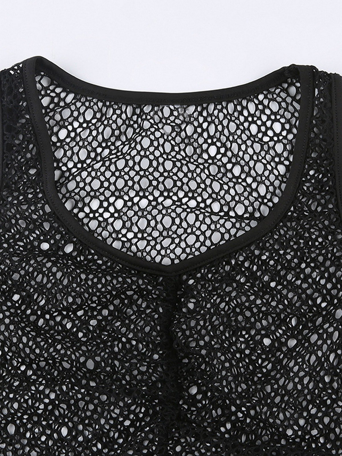 EMMIOL Fishnet Sheer Cropped Tank Top
