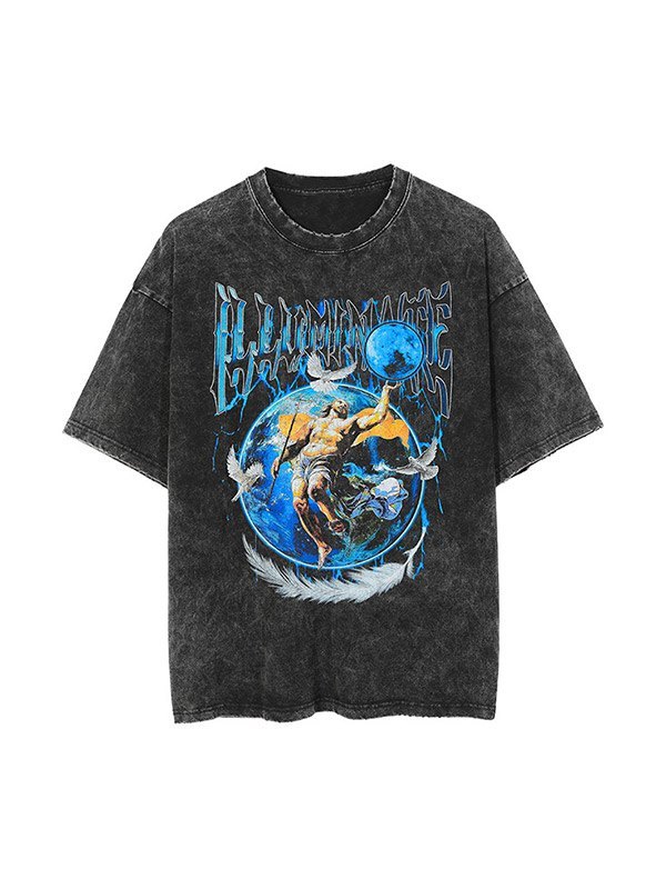 EMMIOL Unisex Acid Wash Vintage Graphic Tee