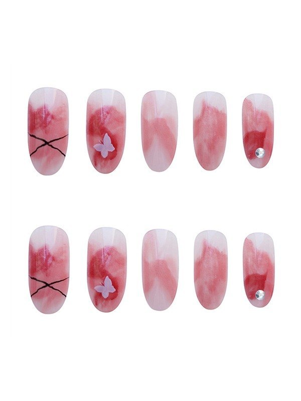 EMMIOL 24 uñas postizas de rosa difuminada.