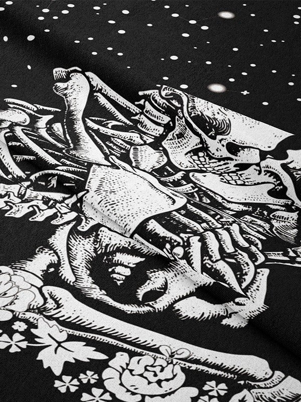 EMMIOL Estampado romántico de calavera Tela decorativa