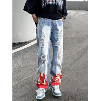 Emmiol Spedizione gratuita 2025 Jeans strappati con stampa