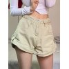 EMMIOL Cuffed Hem Baggy Denim Shorts