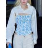 EMMIOL Weiße langärmlige Bolero-Bluse