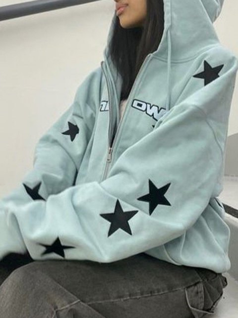 Skull Graphic Zip-Up Hoodie
