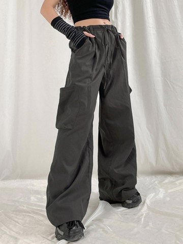 Tie Strap Cutout Parachute Cargo Pants main image 0
