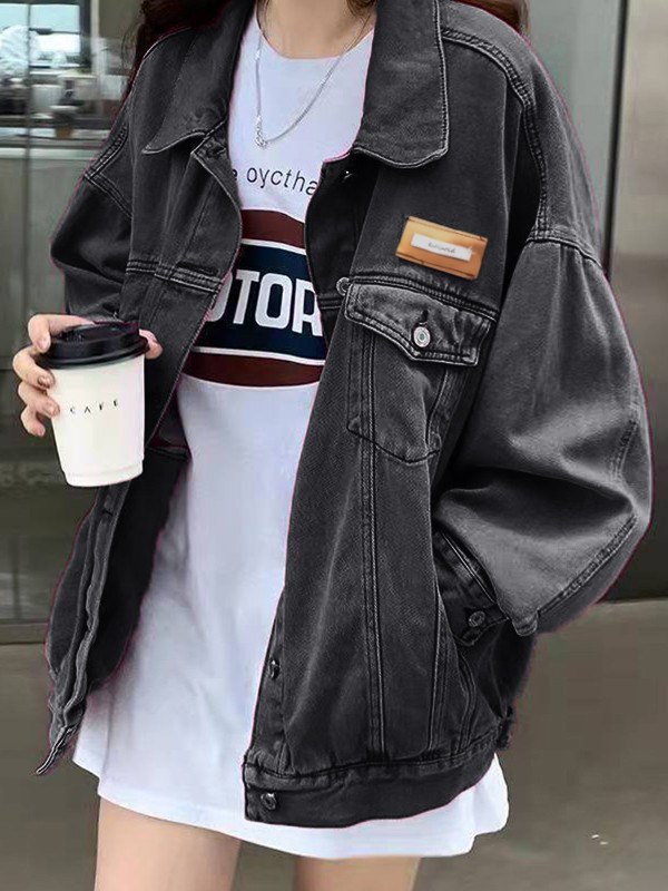 EMMIOL Chaqueta de mezclilla de manga larga con botones