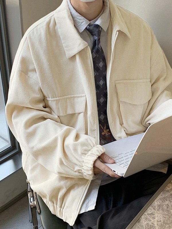 EMMIOL Cordjacke mit Reißverschluss für Herren