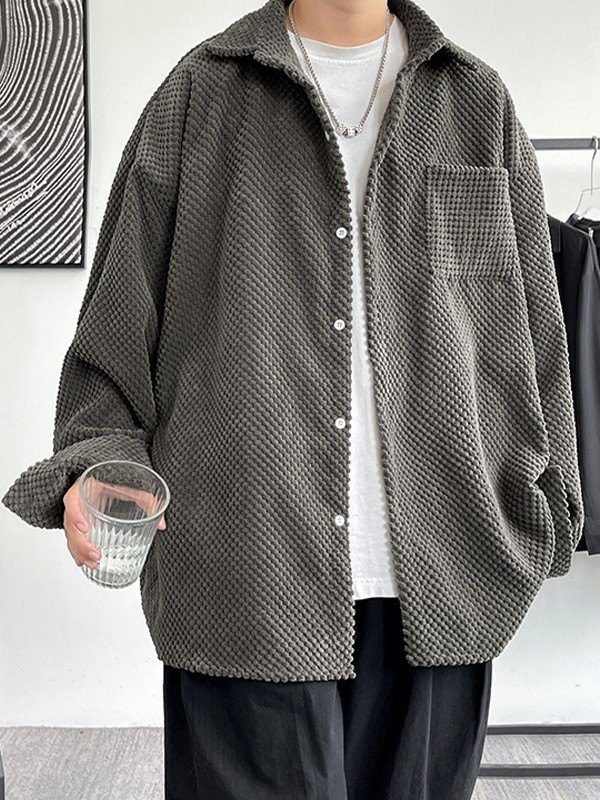 EMMIOL Men's Corduroy Long Sleeve Shirt Jacket