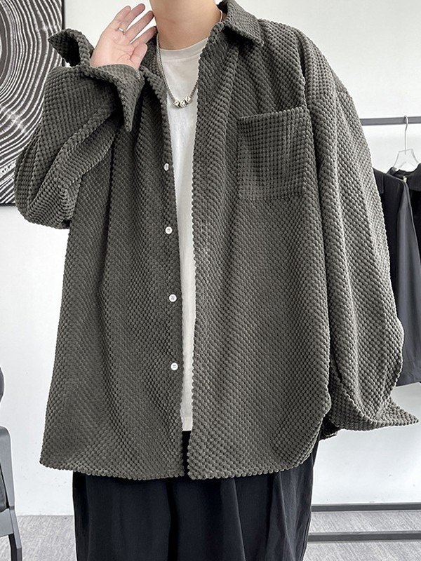 EMMIOL Men's Corduroy Long Sleeve Shirt Jacket