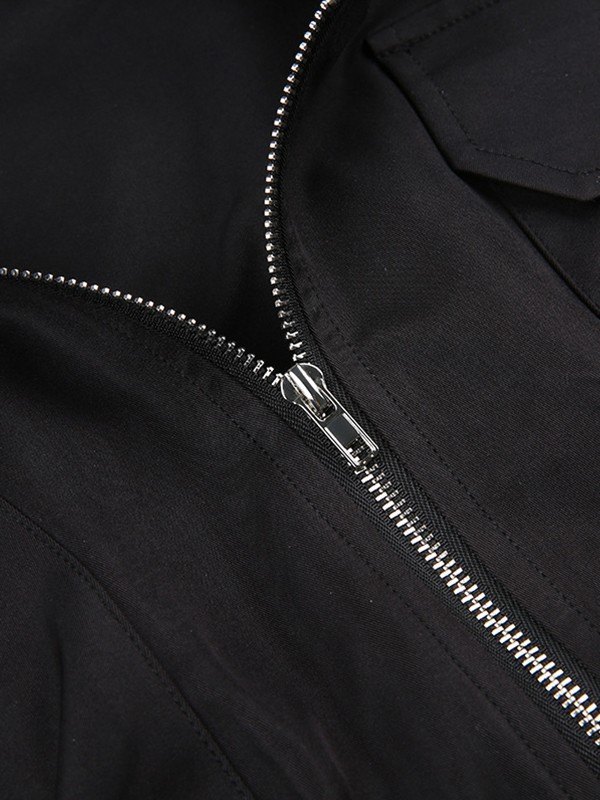 EMMIOL Hooded Zip Up Cropped Cargo Jacket