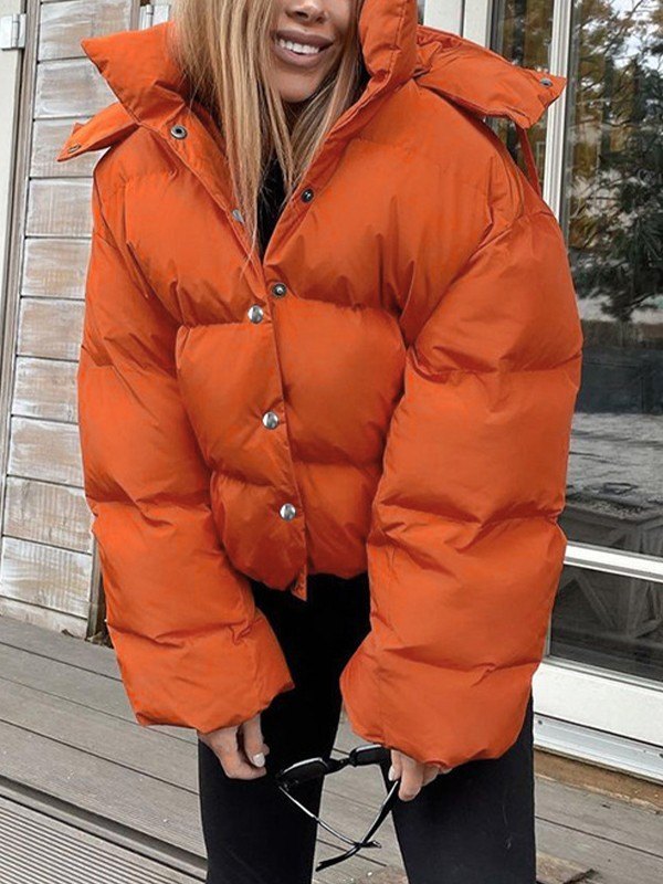 EMMIOL Button Down Hooded Puffer Jacket