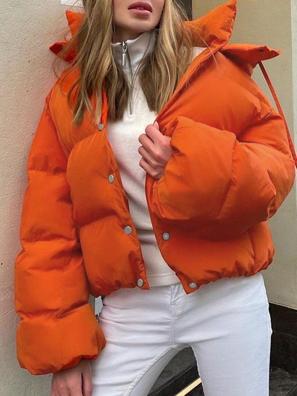 EMMIOL Button Down Hooded Puffer Jacket