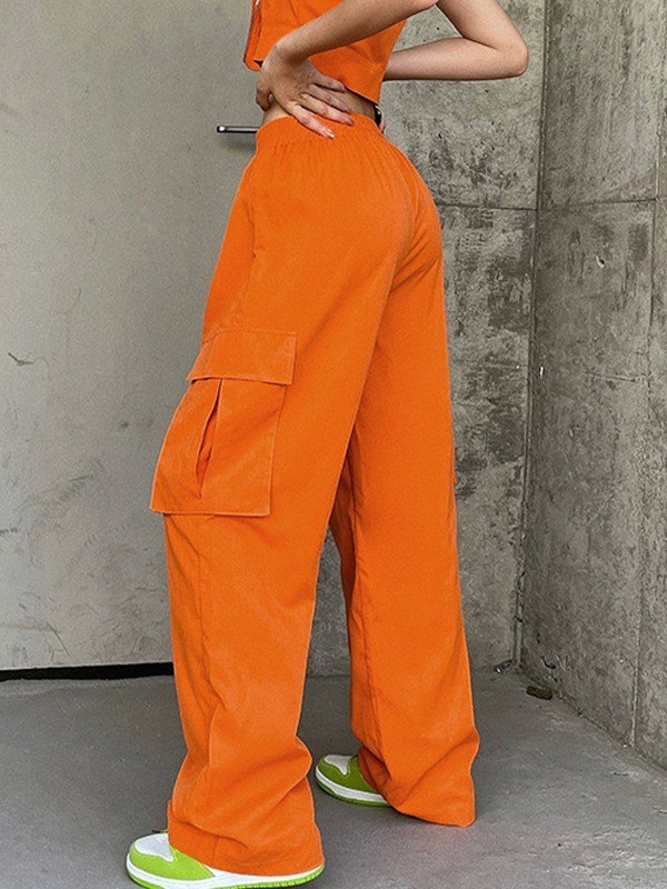 EMMIOL Pocket Detail Y2K Baggy Cargo Pants