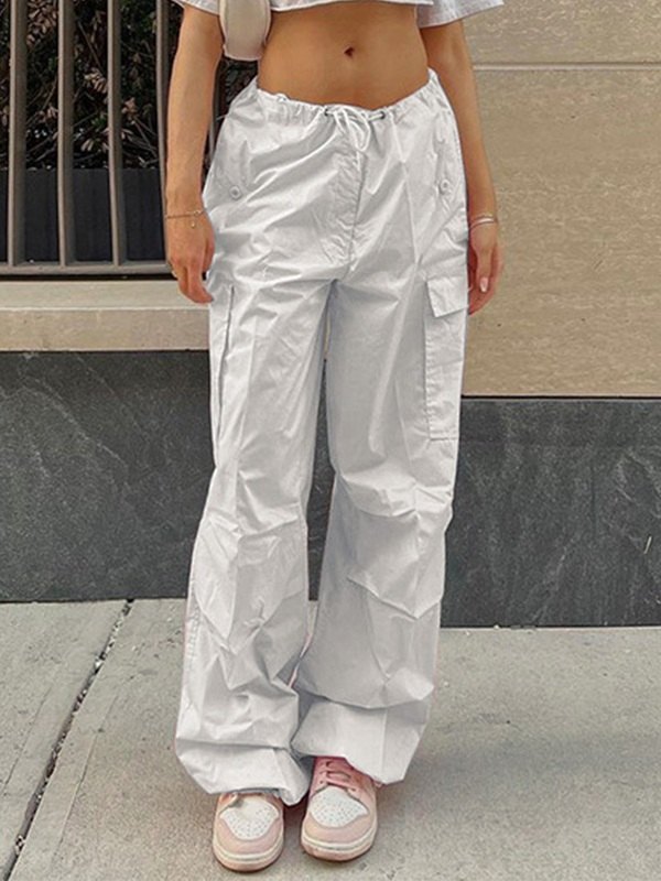 2022 Drawstring Y2K Baggy Cargo Pants White XS In Cargo Pants Online
