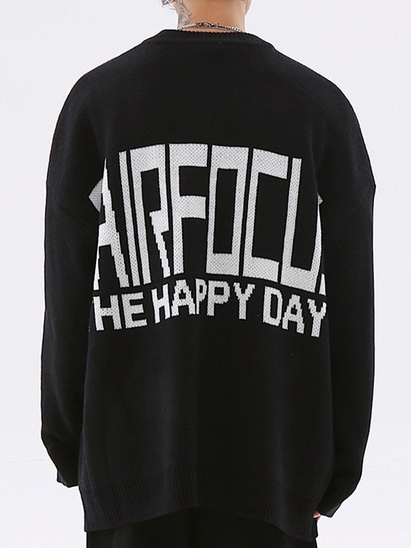 EMMIOL Jersey De Hombre De Punto Jacquard Oversize
