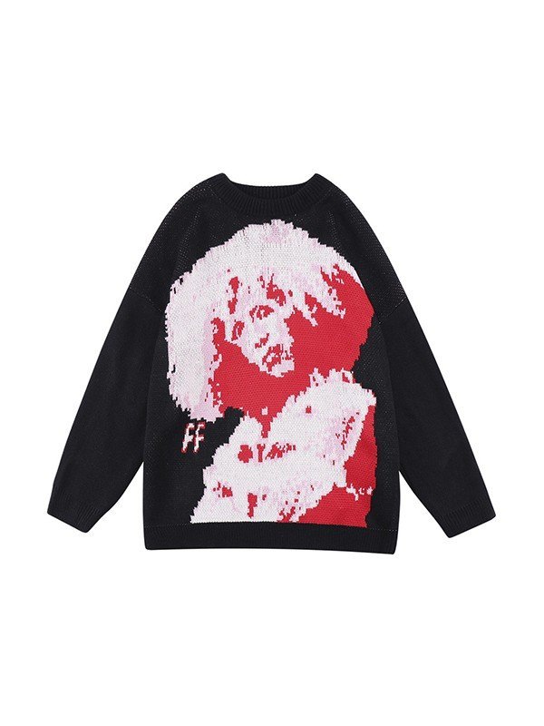 EMMIOL Jersey De Hombre De Punto Jacquard Oversize