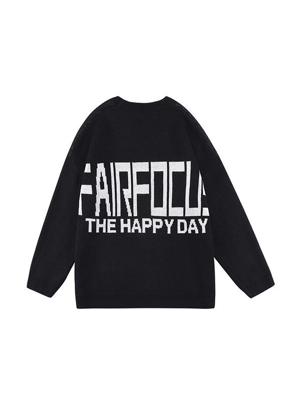 EMMIOL Jersey De Hombre De Punto Jacquard Oversize