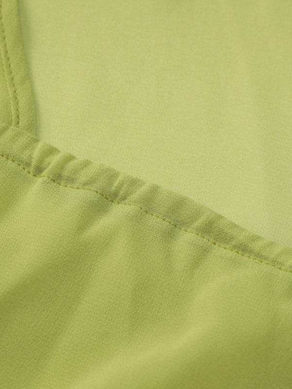 EMMIOL Blusa transparente de manga larga con cordones en el frente abierto
